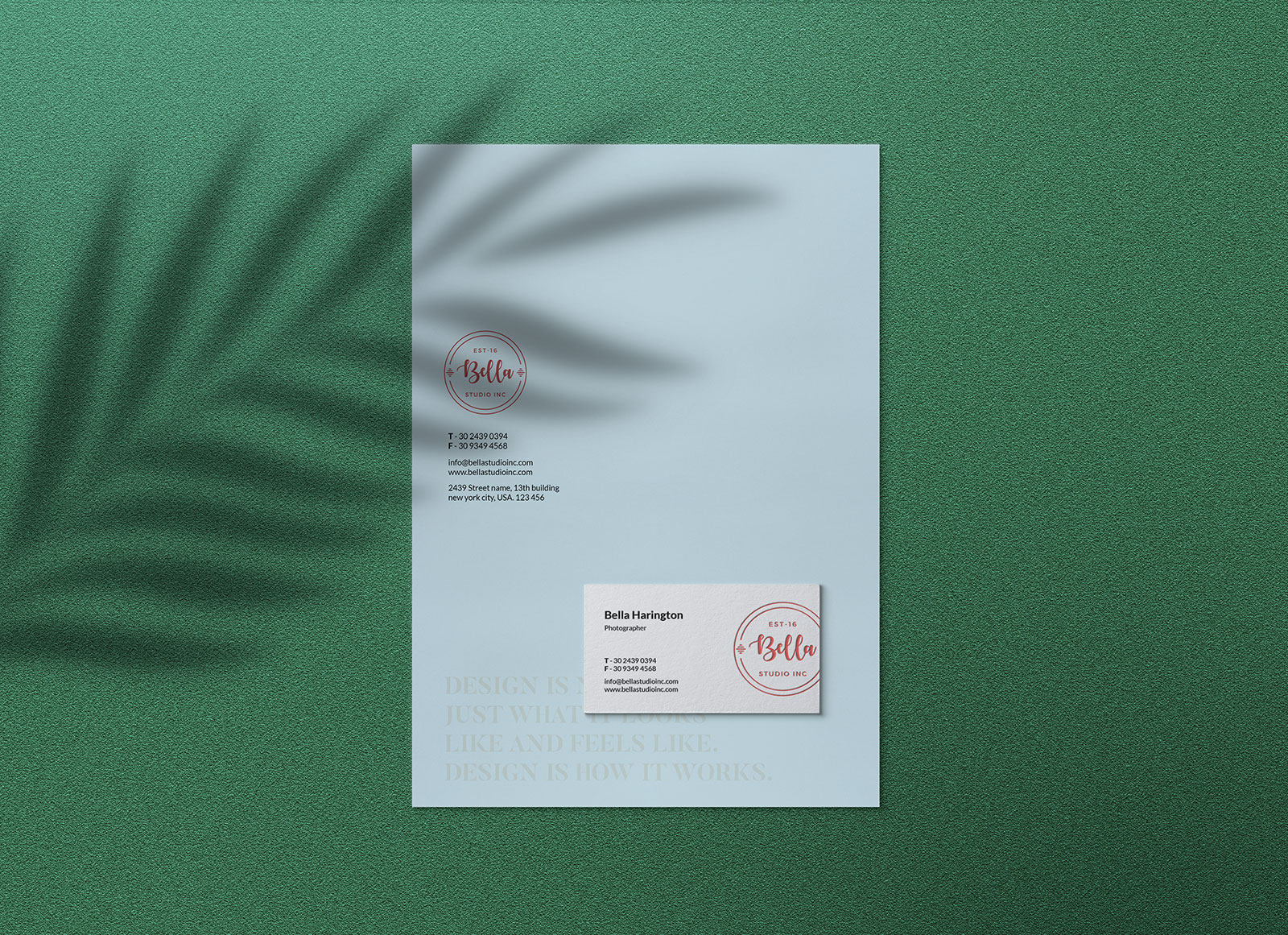 Download Free Letterhead Business Card Mockup Psd With Shadow Overlay Good Mockups