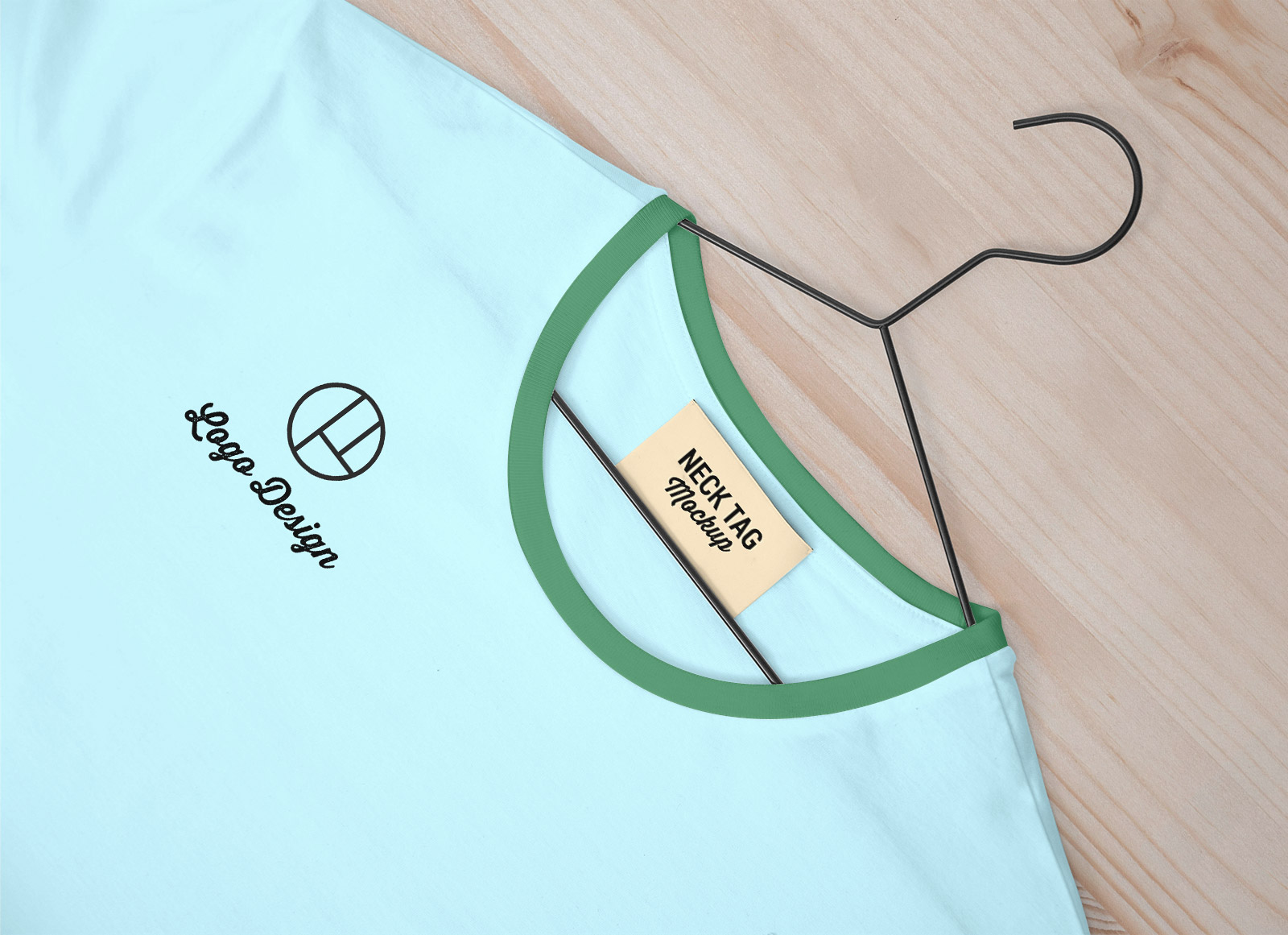 Free Neck Tag Label & T-Shirt Mockup PSD - Good Mockups