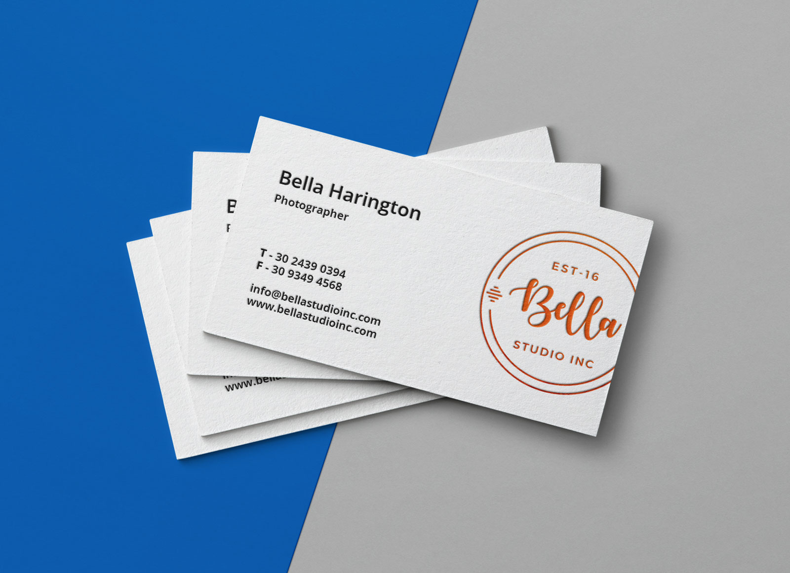 Free Simple Letterpress Business Card Mockup PSD