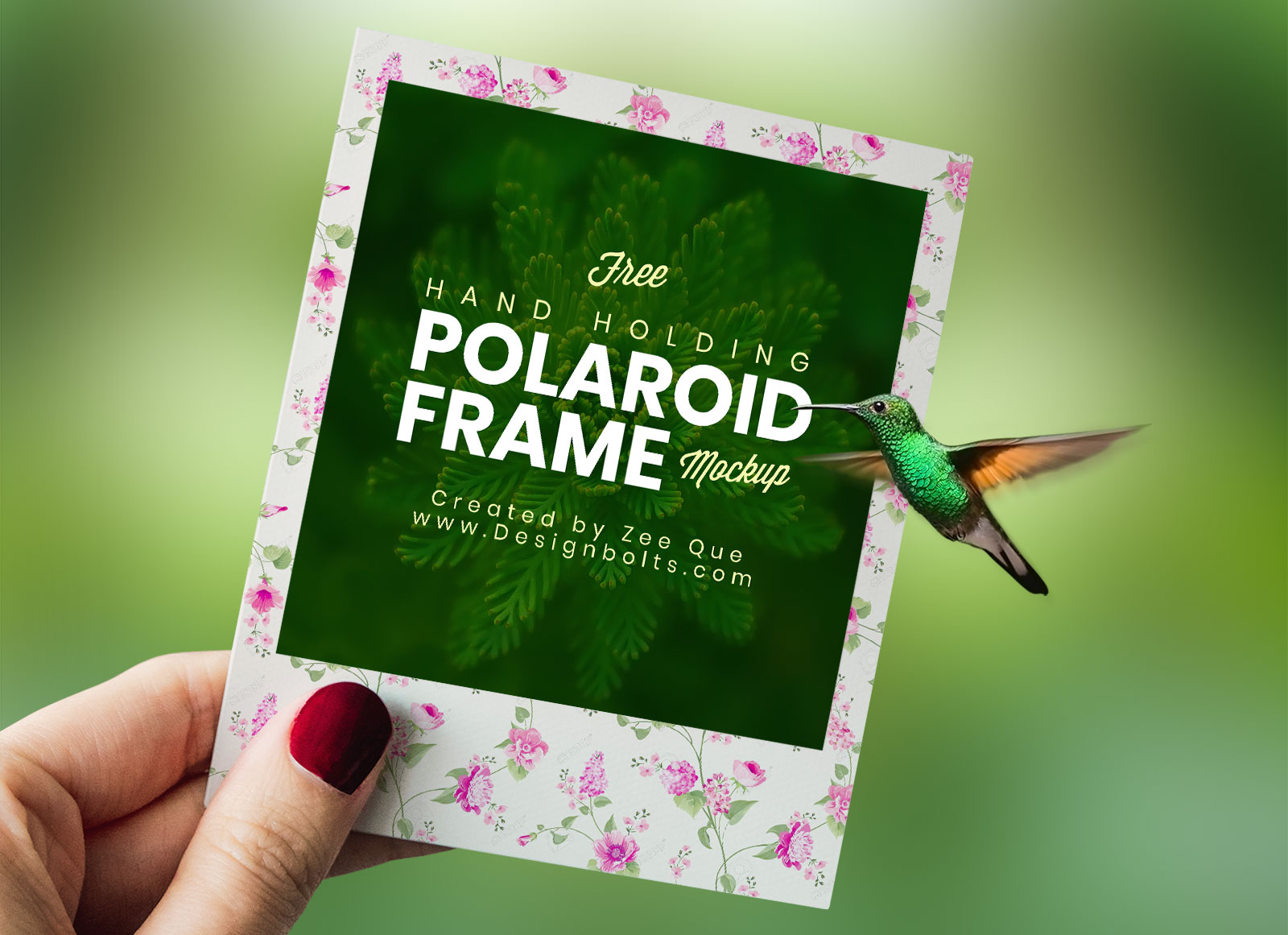 Download Free Hand Holding Polaroid Photo Frame Mockup PSD - Good Mockups