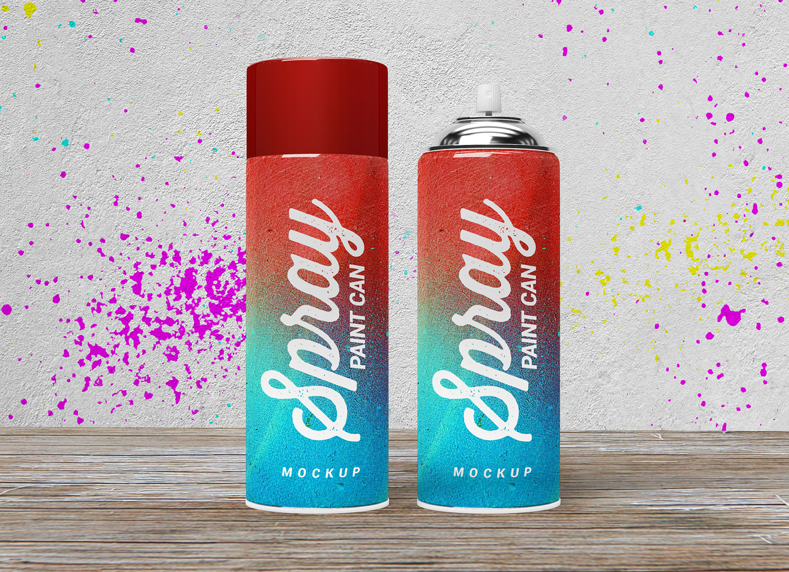 Download Free Mockups Matte Spray Can Without Cap Psd