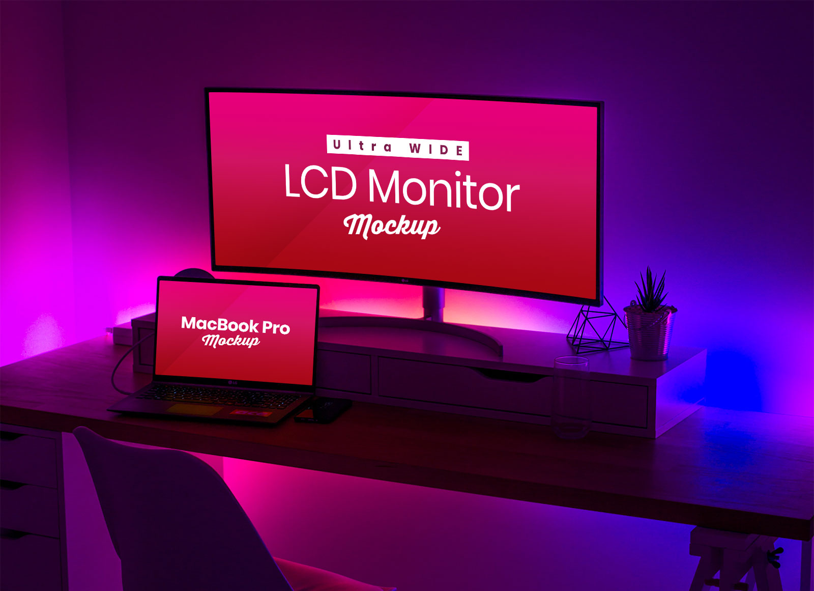 Free-Ultra-Wide-Screen-LCD-&-MacBook-Pro-Mockup-PSD