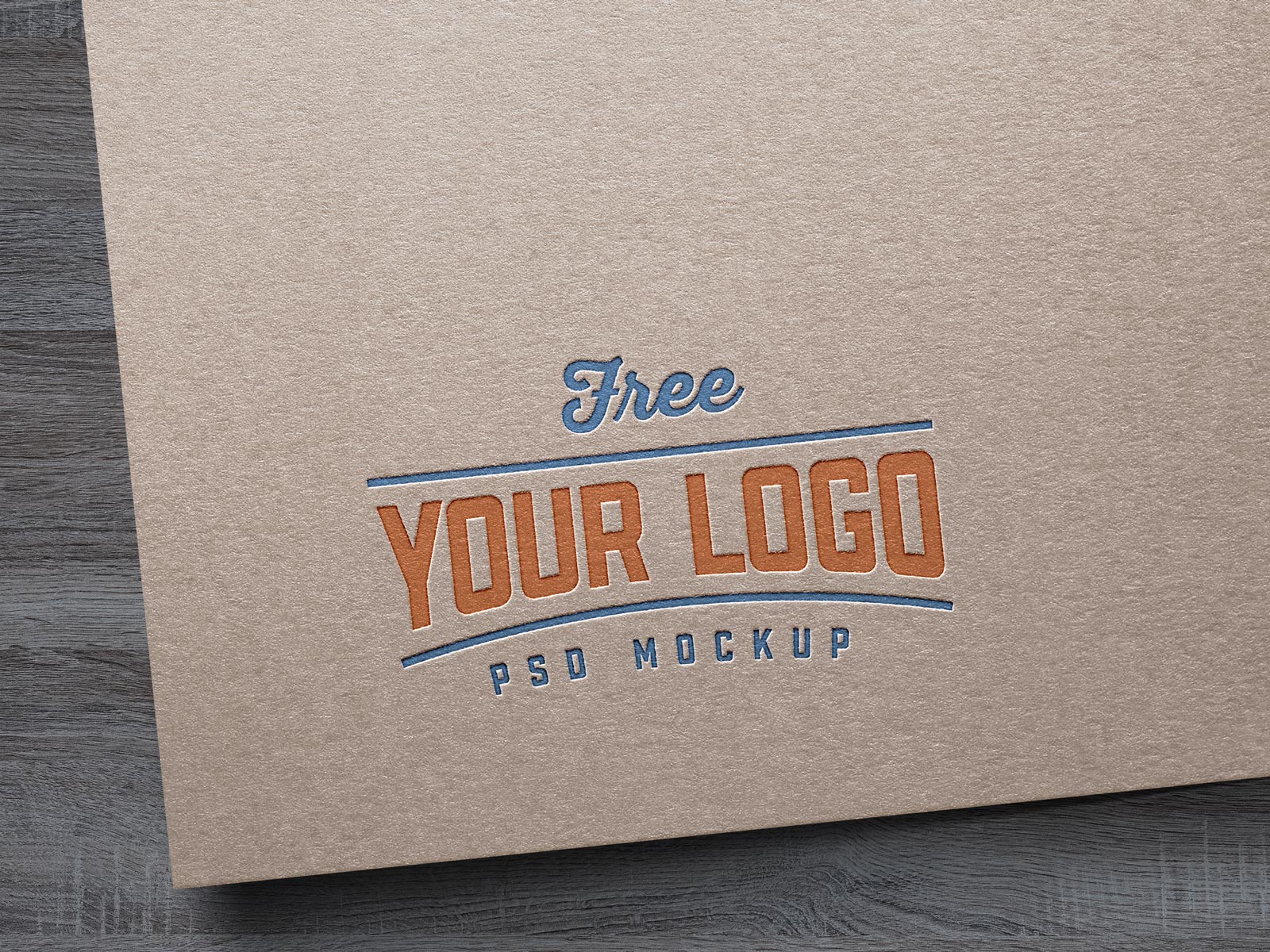 Download Free Kraft Paper Letterpress Logo Mockup PSD - Good Mockups