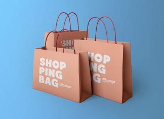 Free Multiple Shopping Bags Mockup PSD