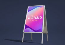 Free Promotional Advertising Counter Table Display Desk Mockup