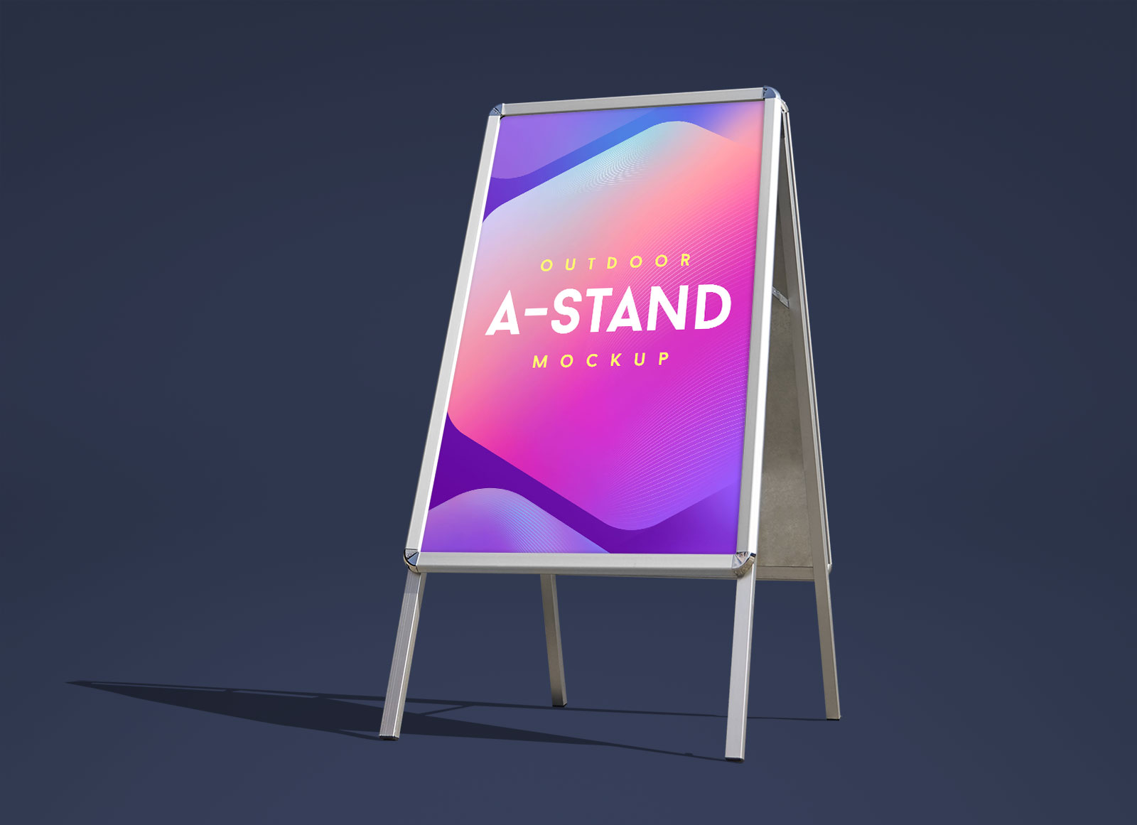 Free Outdoor Advertisement Foldable A-Stand Mockup PSD