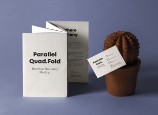 Free-Quad-Fold-Brochure-&-Name-Card-Mockup-PSD