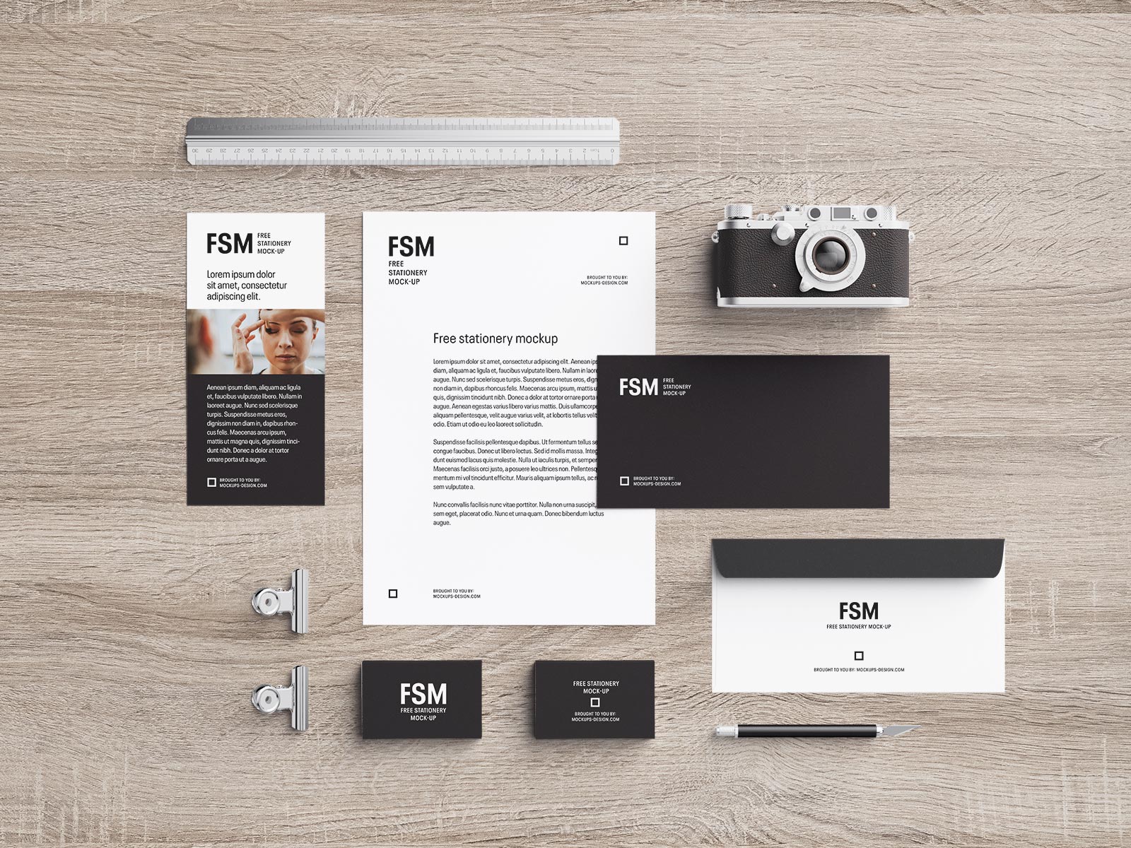 Free Photoshop Stationery Mockup PSD Set For Photographers - Good Mockups