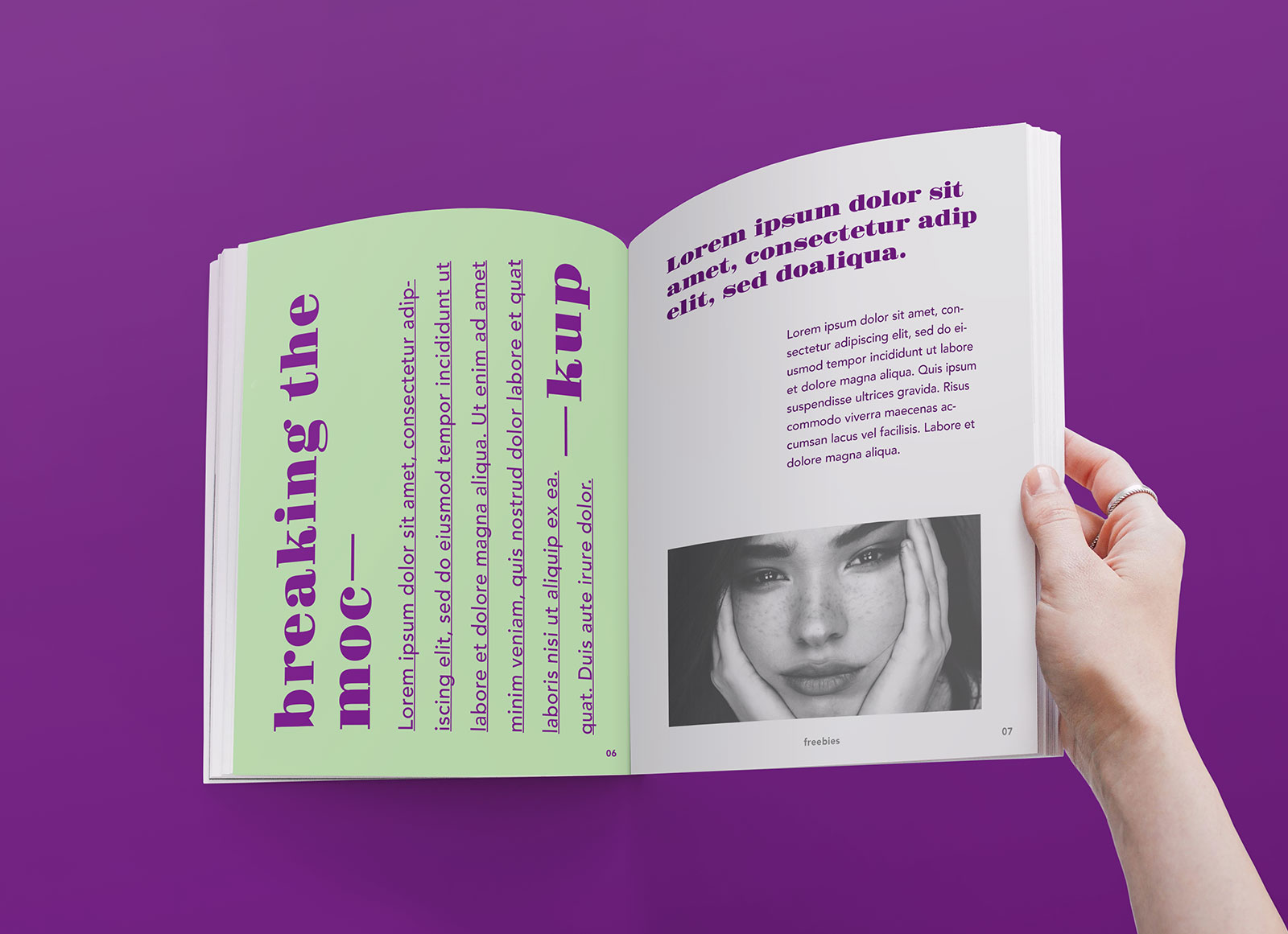Download Free Open Magazine In Hand Mockup Psd Good Mockups