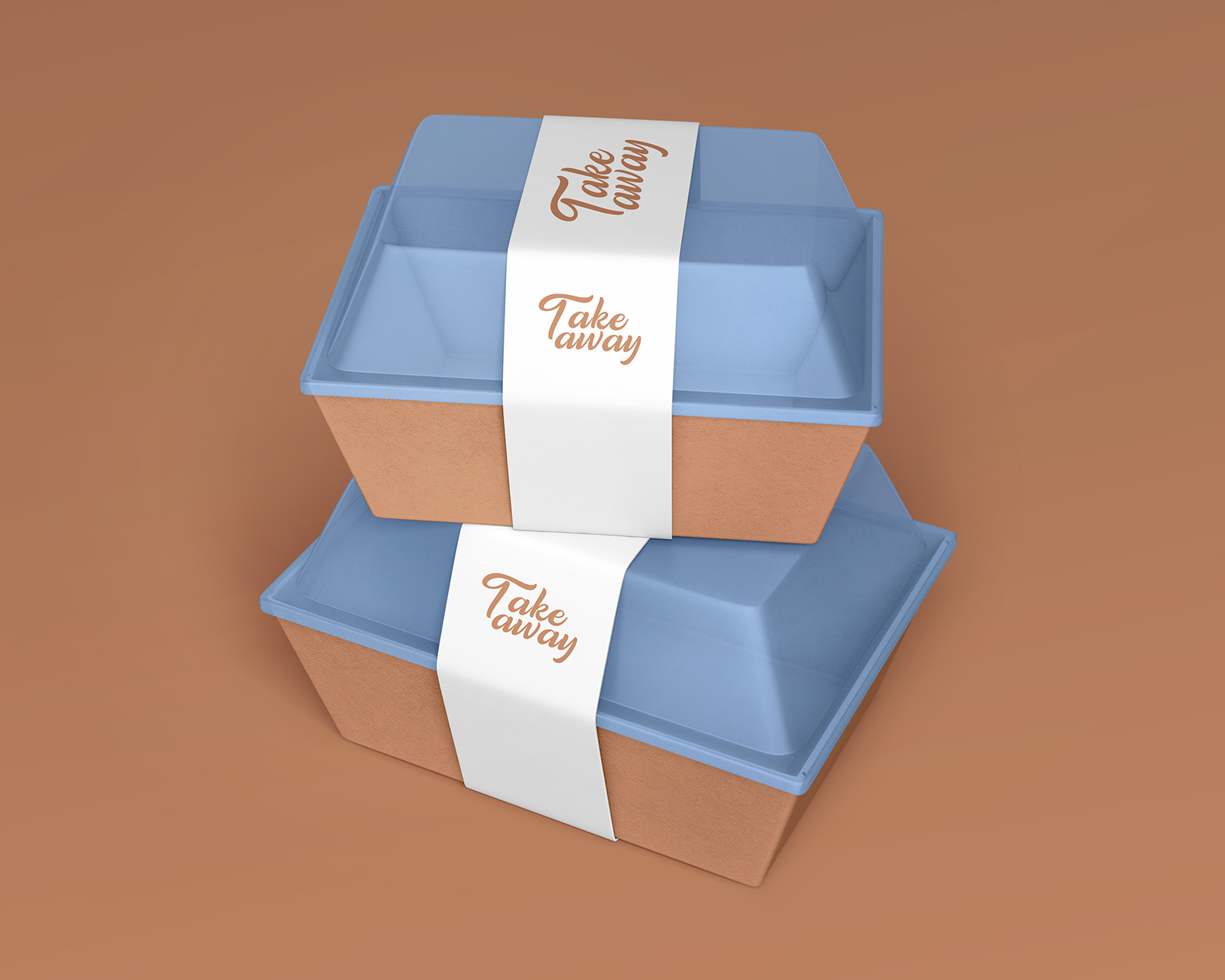 Free Take Away Plastic Food Container / Box Mockup PSD Set