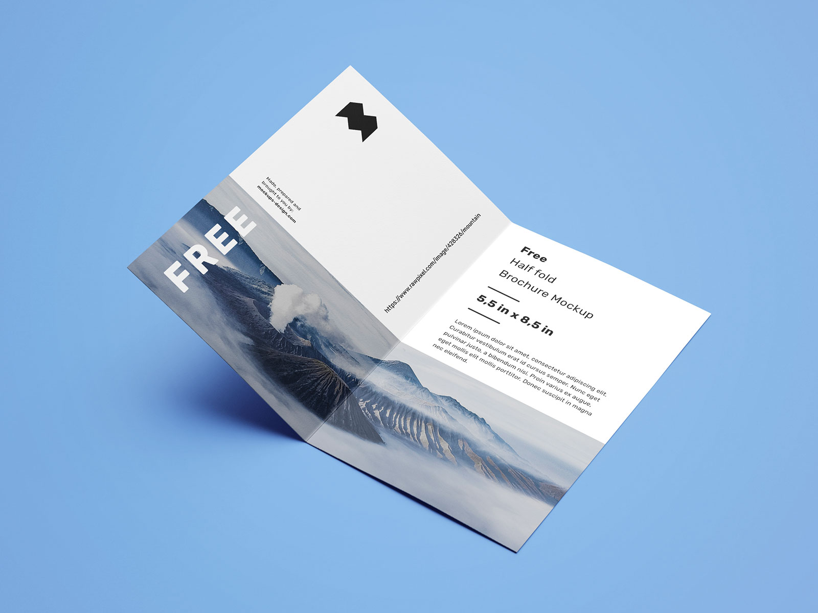 Free Us Letter Half Fold Brochure Mockup Psd Set Good Mockups