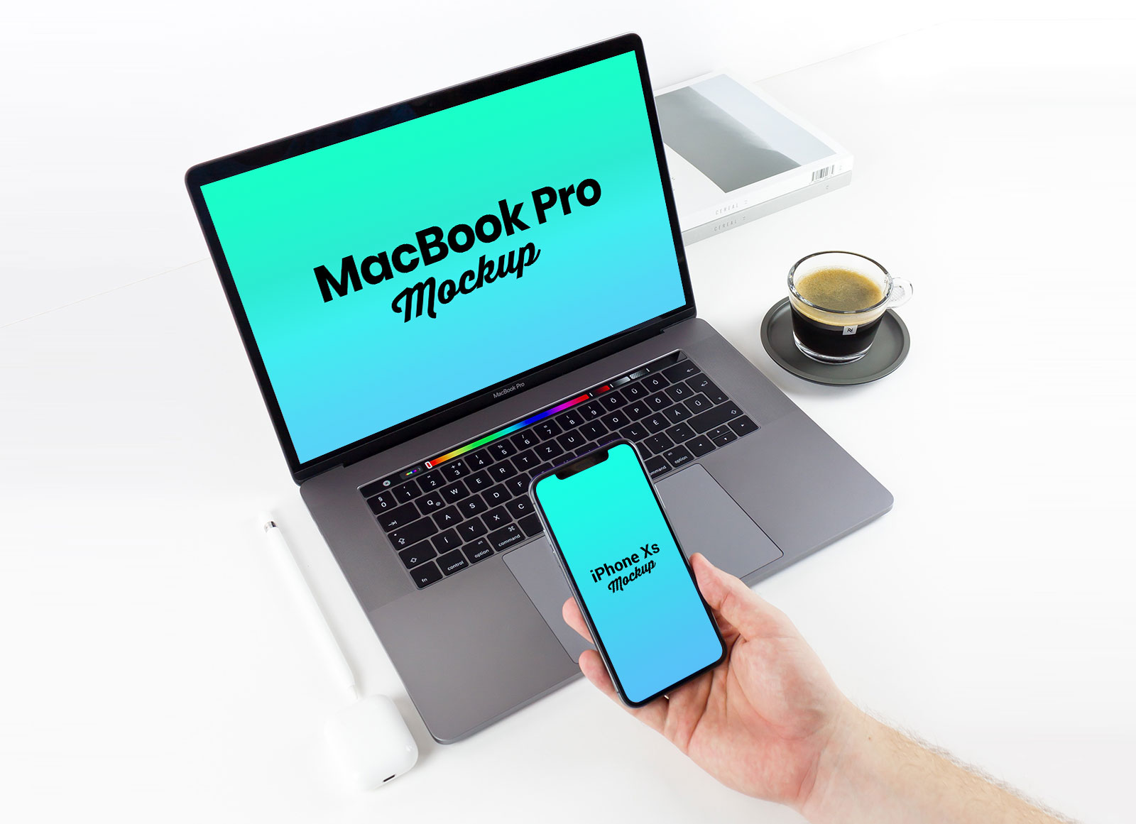 Download Free iPhone XS & MacBook Pro 2018 Mockup PSD - Good Mockups