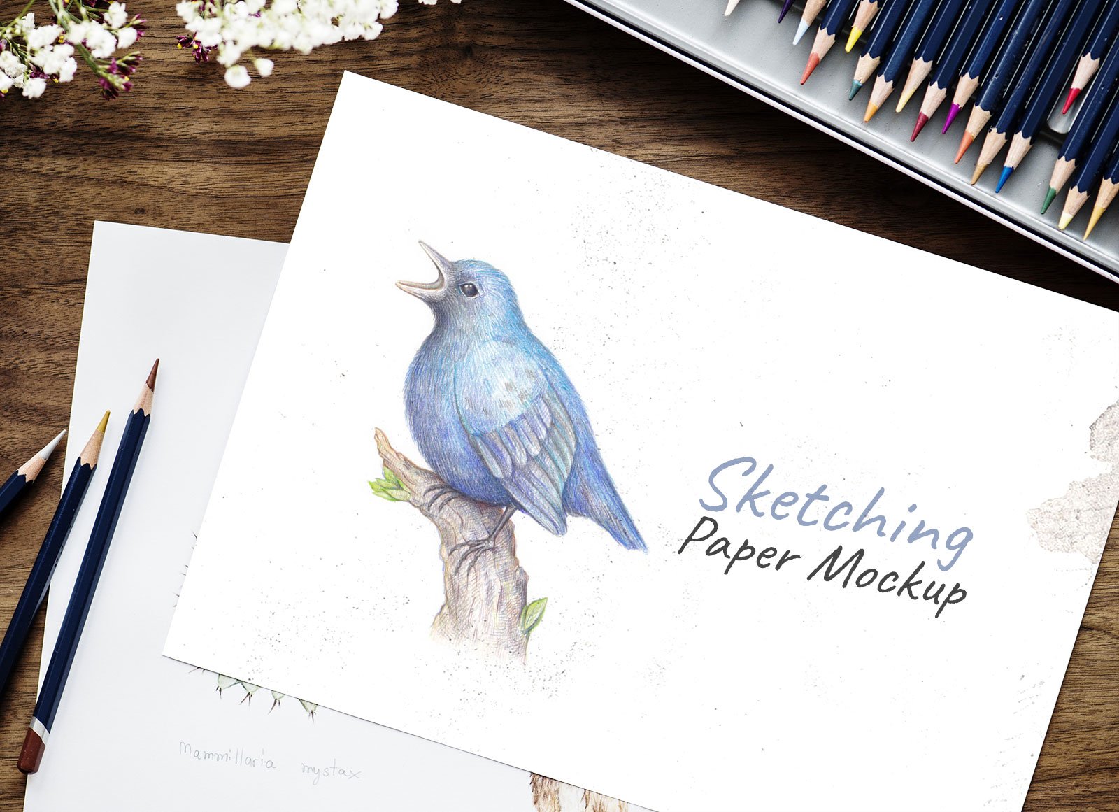 Free Drawing / Sketching Paper Mockup PSD - Good Mockups