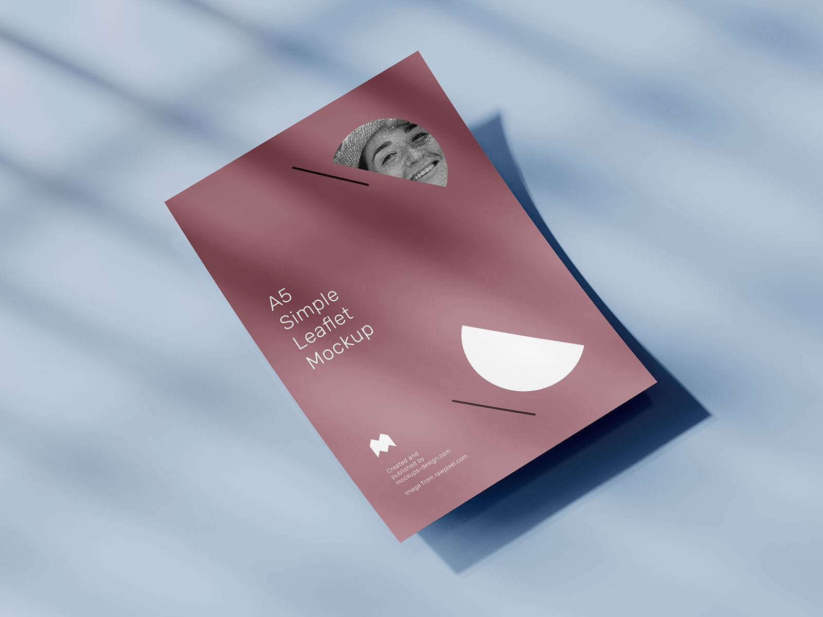 Free A5 Flyer Leaflet With Shadow Mockup PSD Set (1)