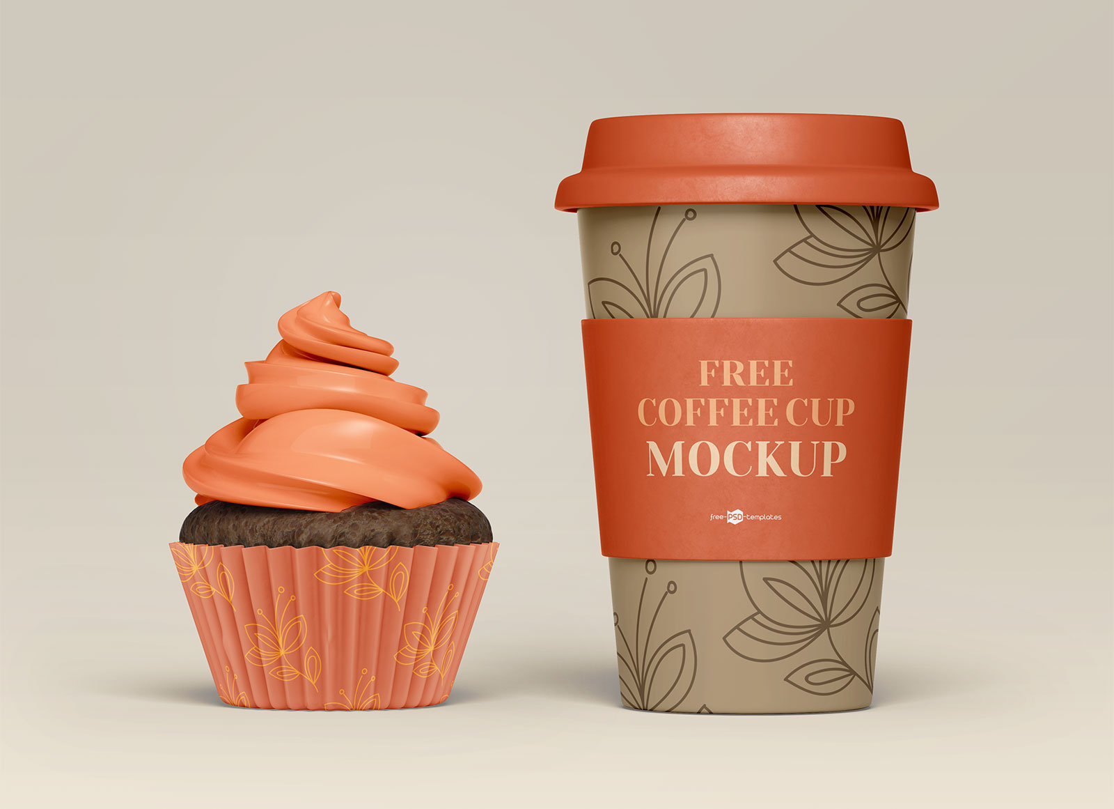 Download Free Coffee Cup, Cupcake & Sugar Sachet Mockup PSD Set ...