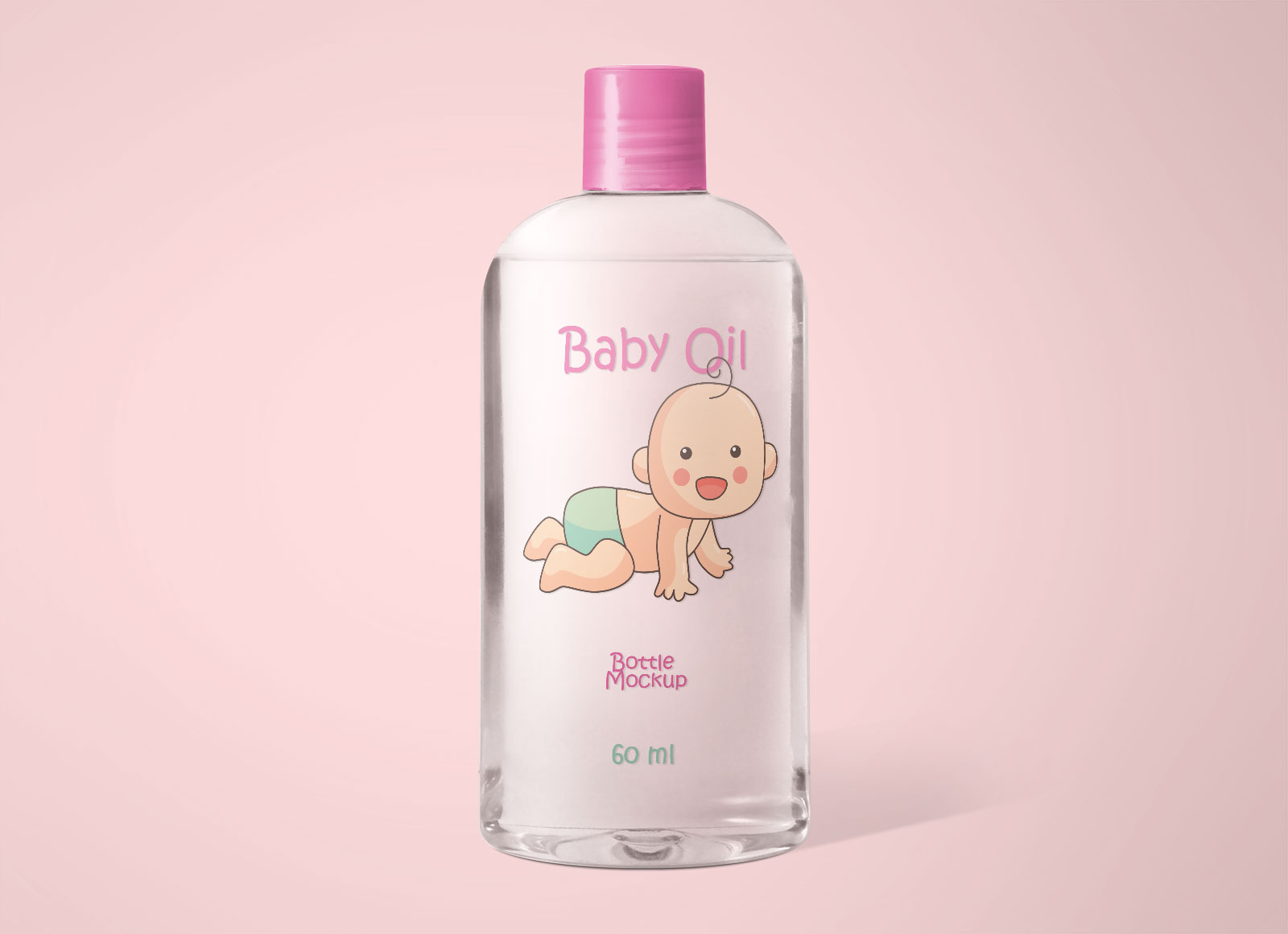 Free Cosmetics-Baby-Oil-Bottle Mockup PSD Set