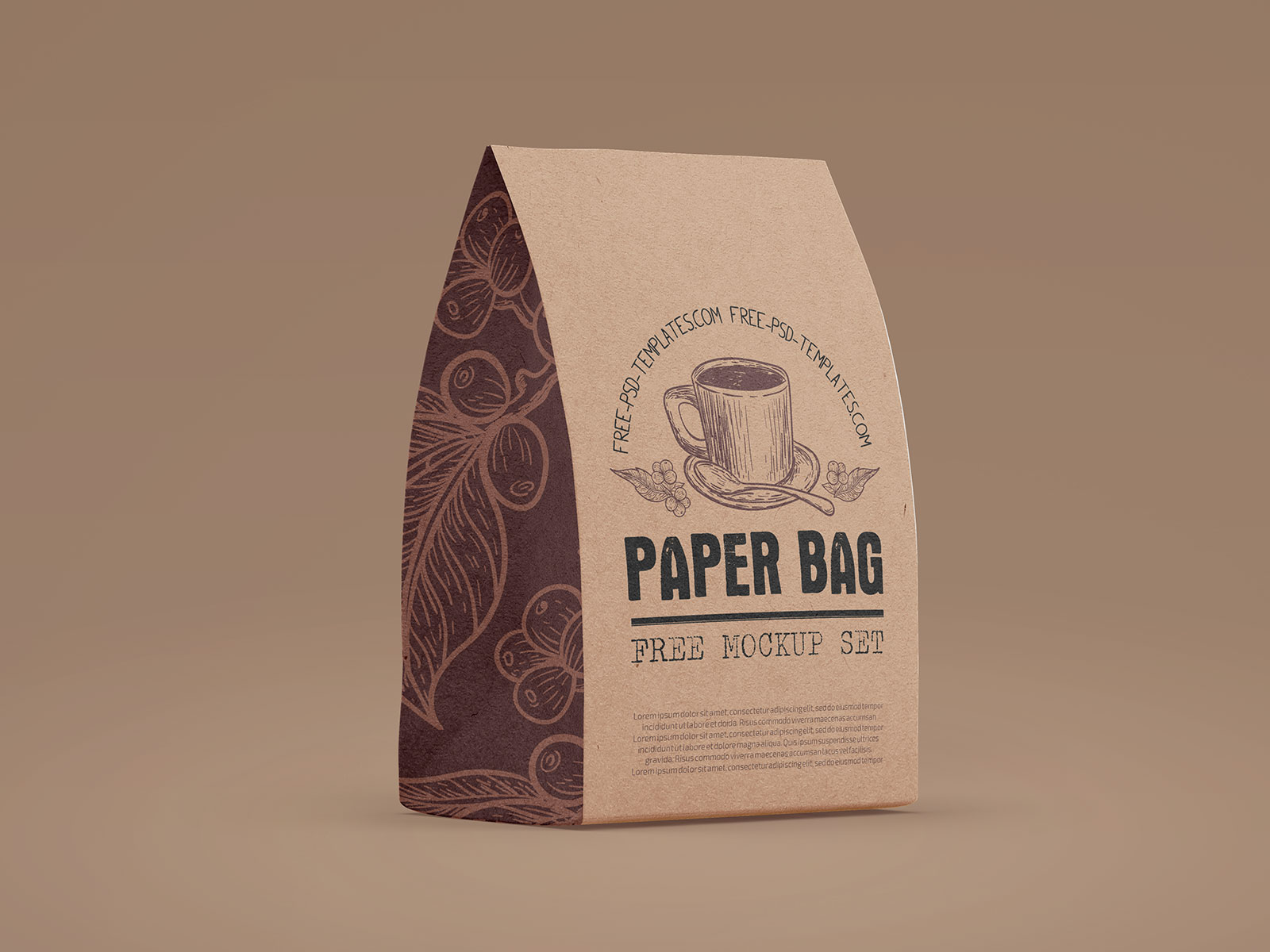 Free Craft Paper Coffee Bag Mockup PSD - Good Mockups