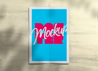 Free-Poster-Mockup-with-Shadow-PSD