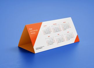 Free DL Tent Desk Calendar 2020 Mockup PSD Set (1)
