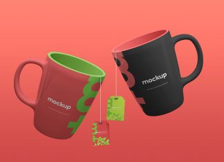 Free-Floating-Ceramic-Mugs-&-Tea-Labels-Mockup-PSD