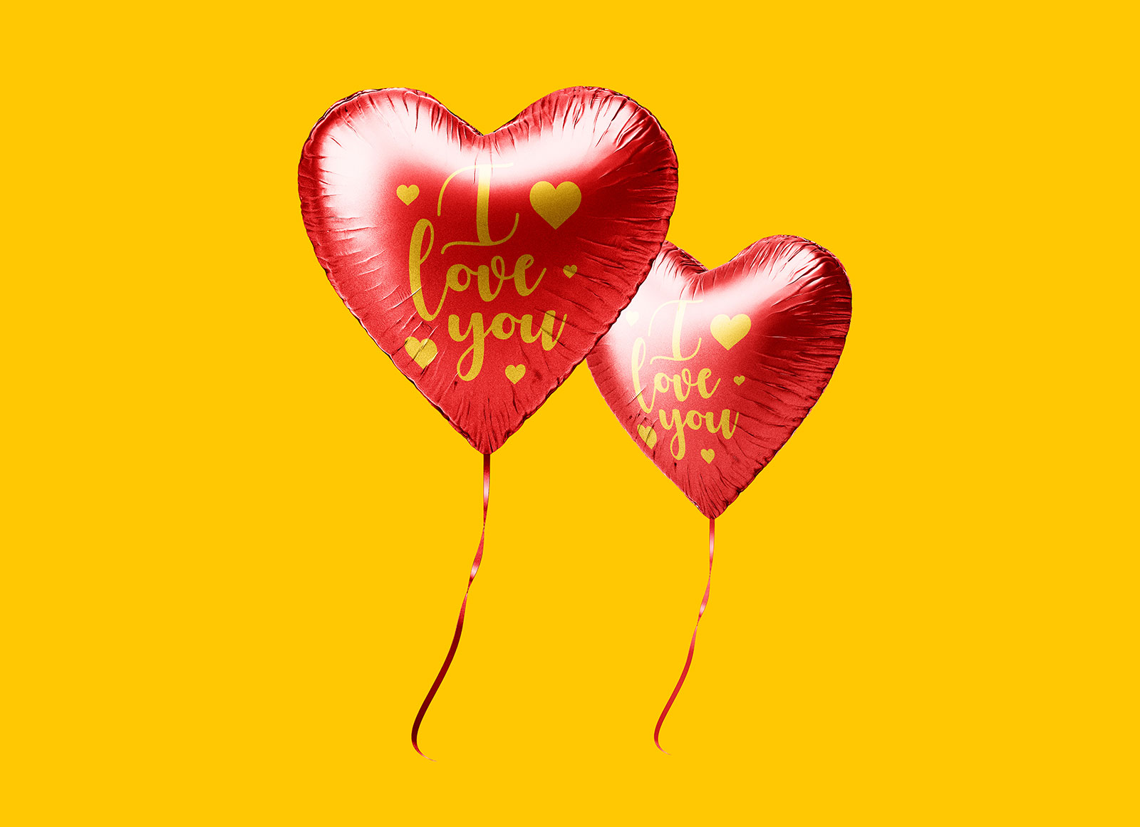 Free Heart Balloon Mockup PSD Set For Valentine's Day 2020 - Good