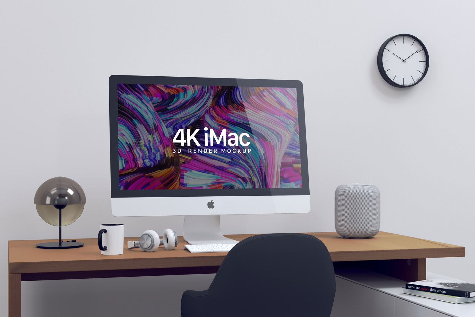 Free 21.5 Inch iMac With Retina 4K Screen Website Mockup PSD