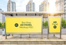 Download Modern Free Bus Shelter Outdoor Mockup Psd Good Mockups PSD Mockup Templates