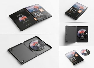 Free DVD Box Disc Case Mockup PSD Set