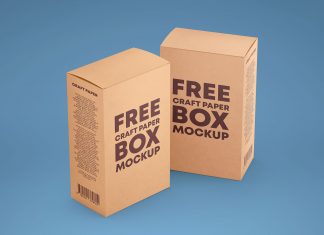 Free Kraft Paper Box Packaging Mockup PSD Set (1)