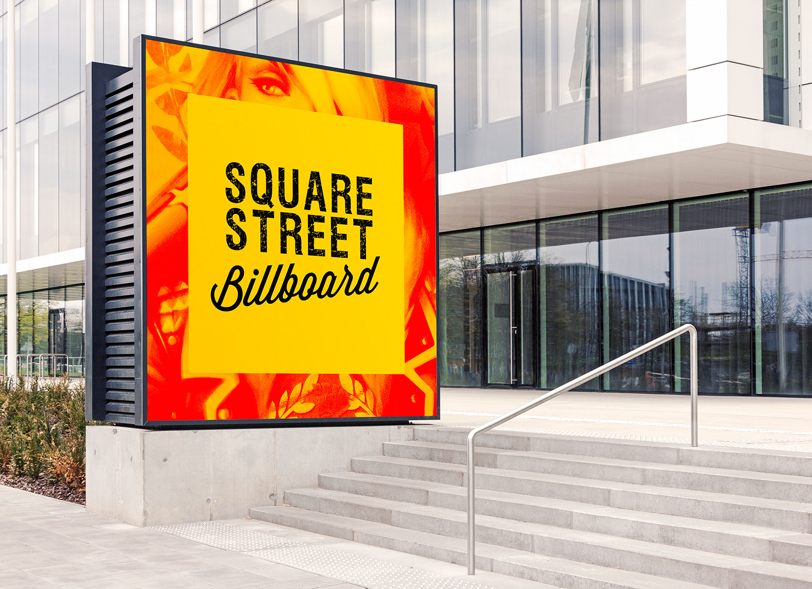 Free Outdoor Advertising Square Street Billboard Mockup ...
