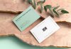Free Business Card Mockup PSD with Marble Stones