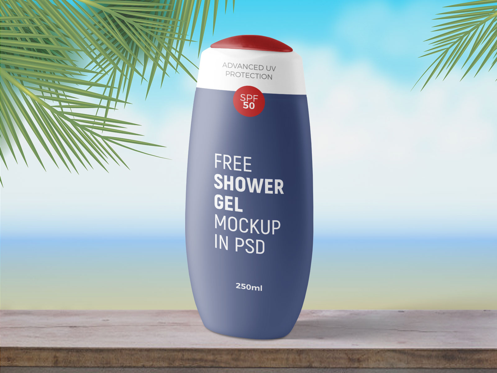 Free Shower Gel Bottle Mockup PSD