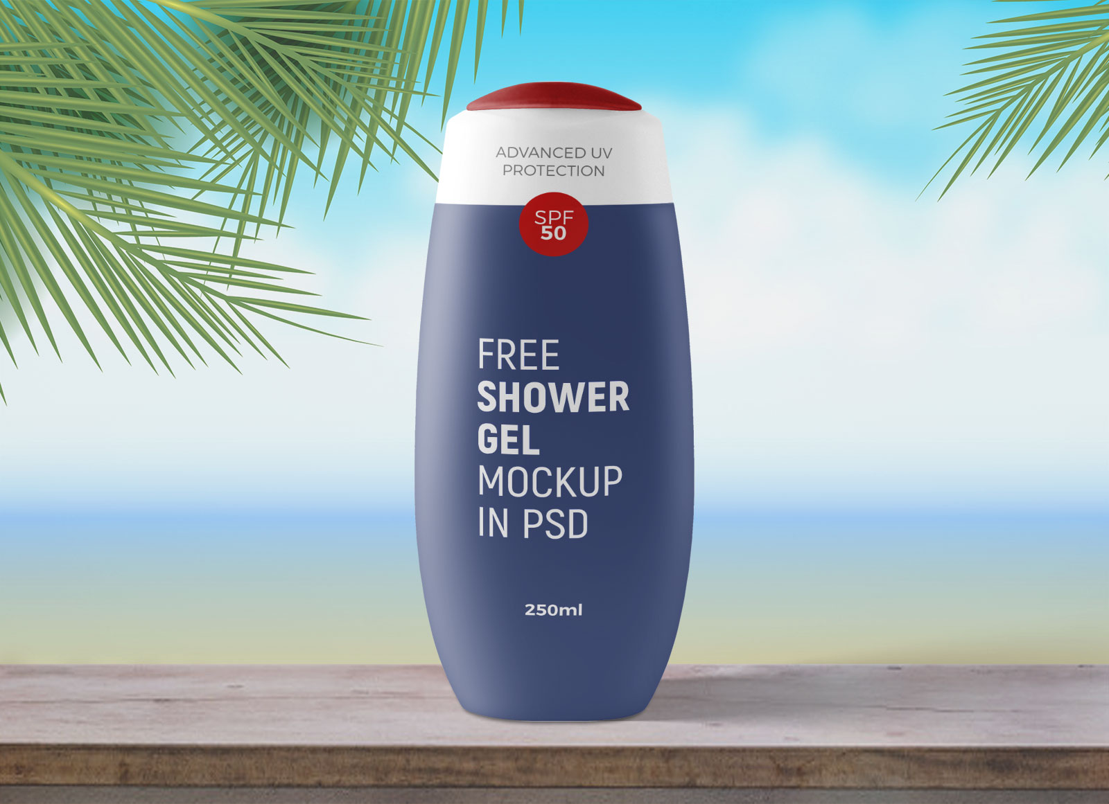 Free Shower Gel Bottle Mockup PSD