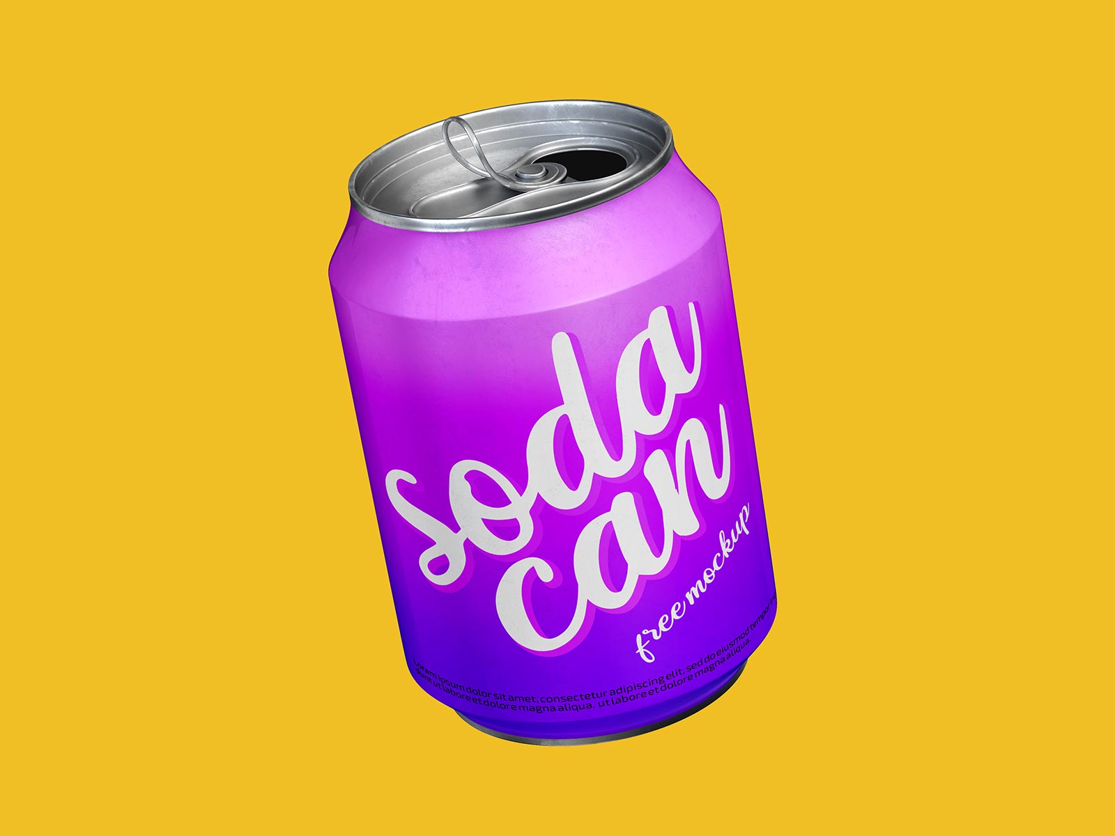 Free Soda Tin Can Mockup PSD Set
