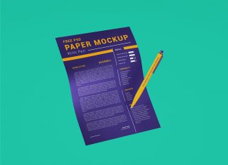 Free-A4-Size-Paper-with-Ballpoint-Pen-Mockup-PSD-Set