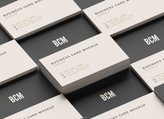 Free Grid Style Business Card Mockup PSD