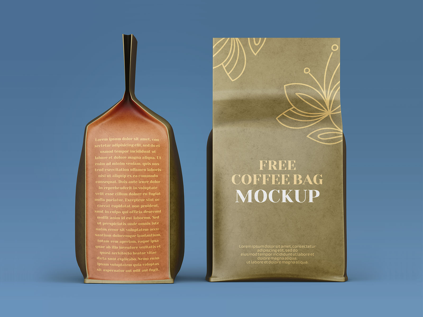 Download Free Flat Bottom Brown Kraft Coffee Bag Packaging Mockup Psd Set Good Mockups Yellowimages Mockups