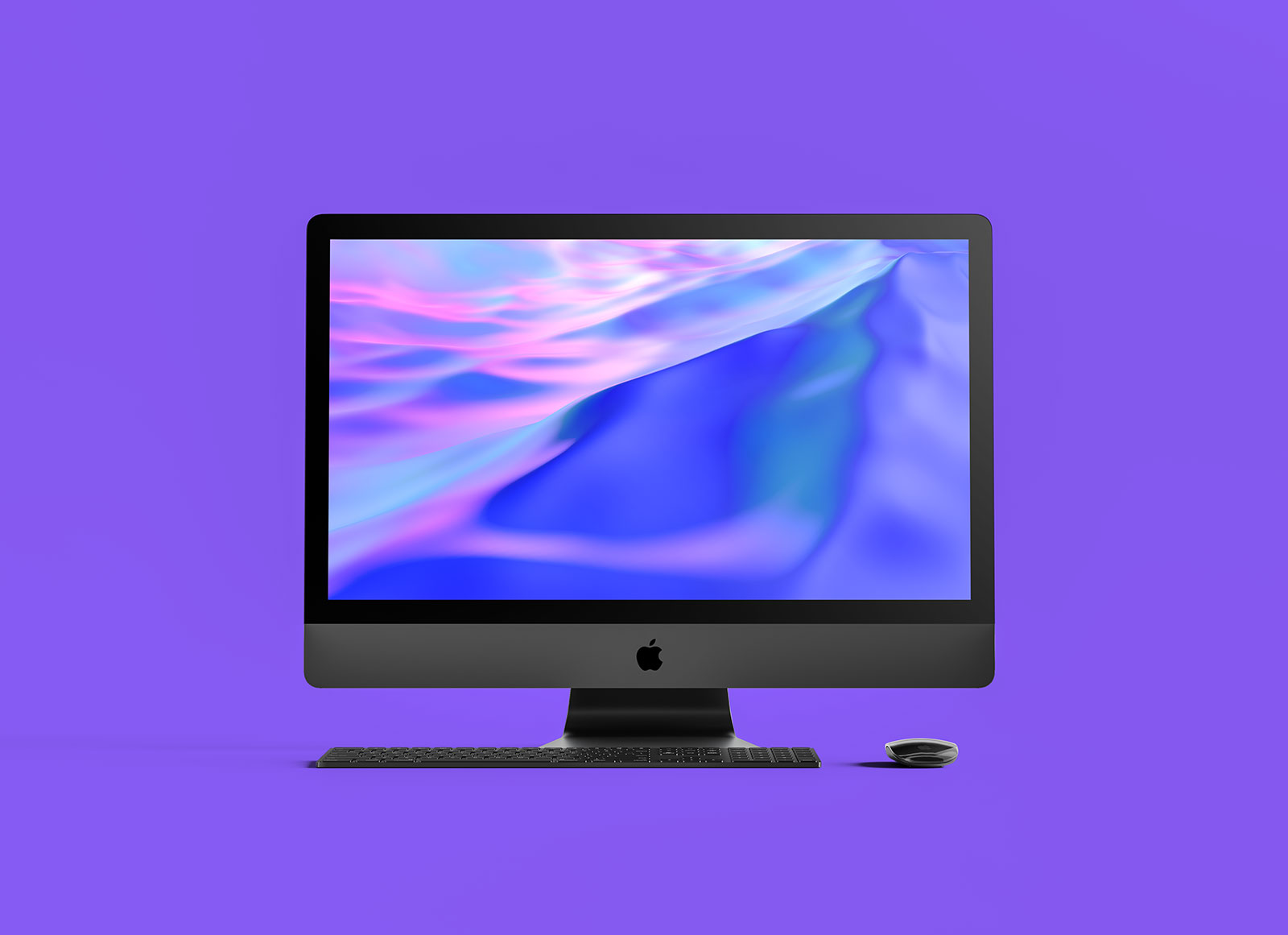 Free 27 Inches 5K Black Apple iMac Pro Mockup PSD