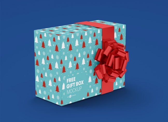 Mockup of Kraft Gift Box with Sleeve Label in Perspective (FREE) - Resource  Boy