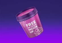 Free Ice Cream / Yogurt Tub Container Mockup PSD Set