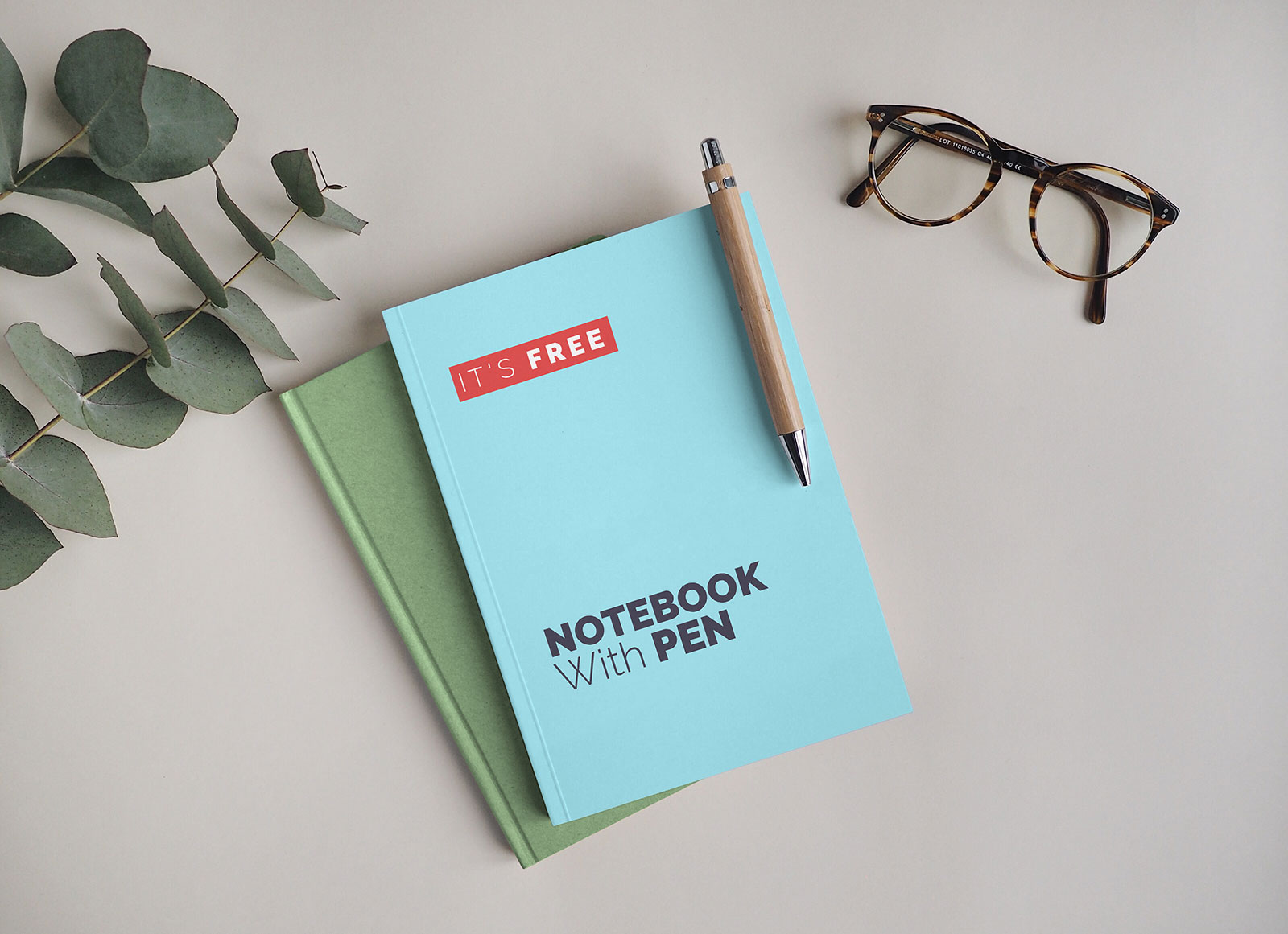 Download Free Notebook With Pen Mockup Psd Good Mockups