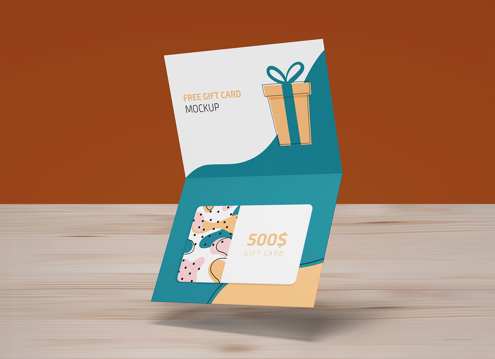 Free Single Fold Gift Card Mockup PSD Set - Good Mockups Regarding Card Folding Templates Free