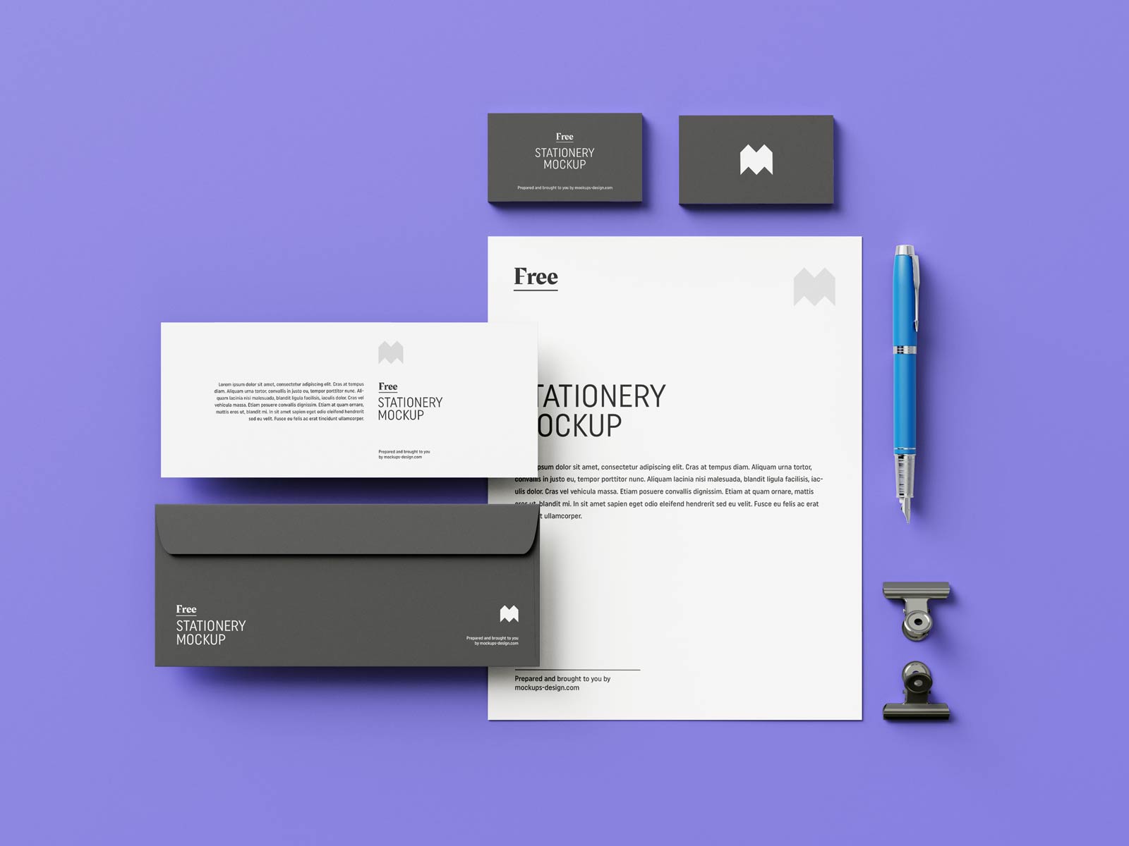 Download Free US Stationery Mockup PSD Set (4 Files) - Good Mockups