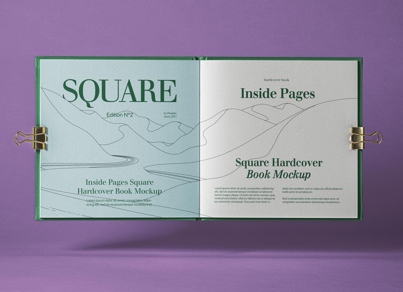 Free Inner Pages Square Hardcover Catalog / Book Mockup PSD