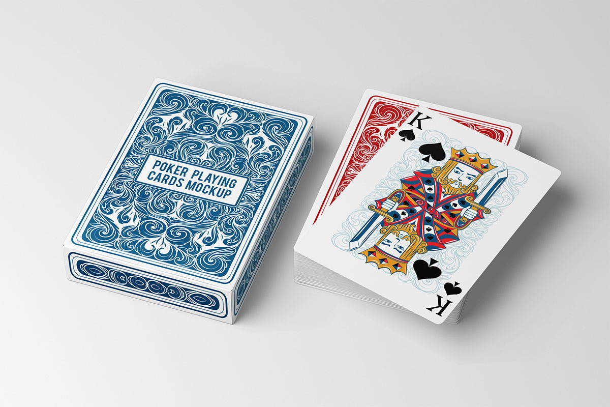 Free Deck of Playing Cards with Box Mockup PSD Good Mockups