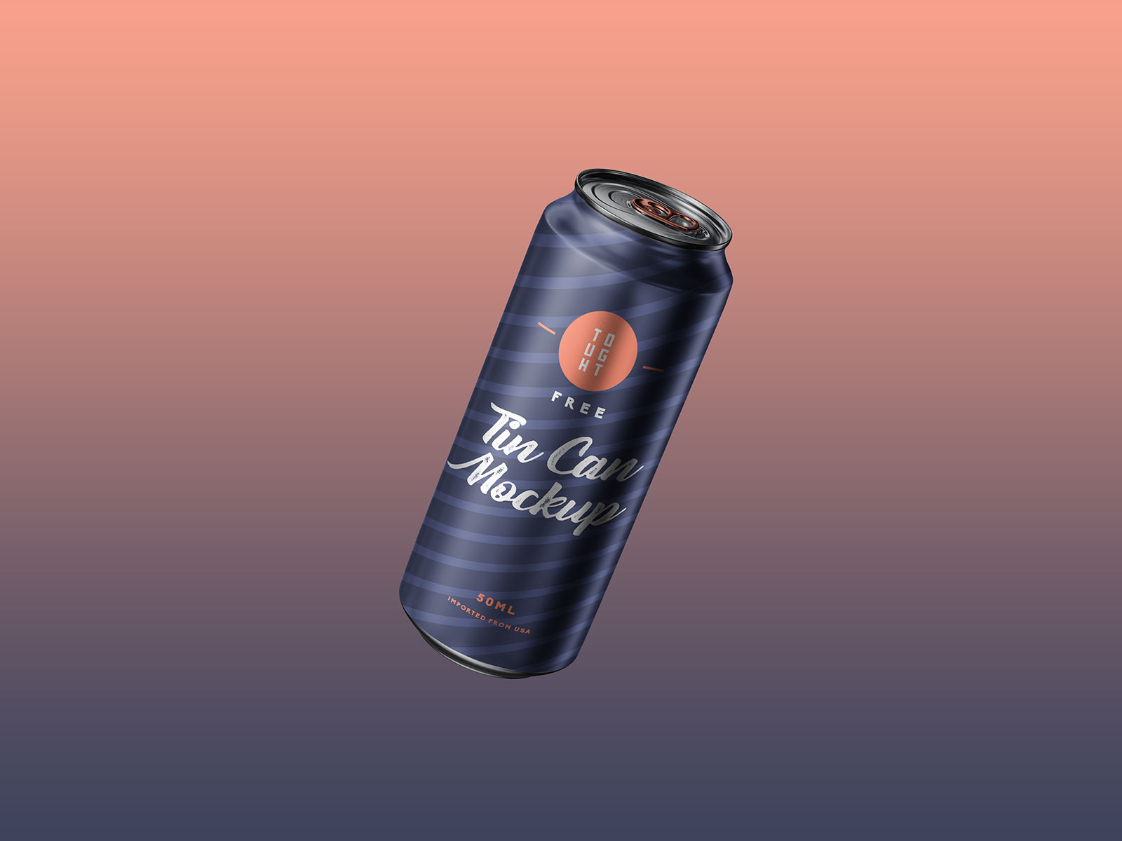 440Ml Matte Metallic Drink Can Mockup Use Include PSD