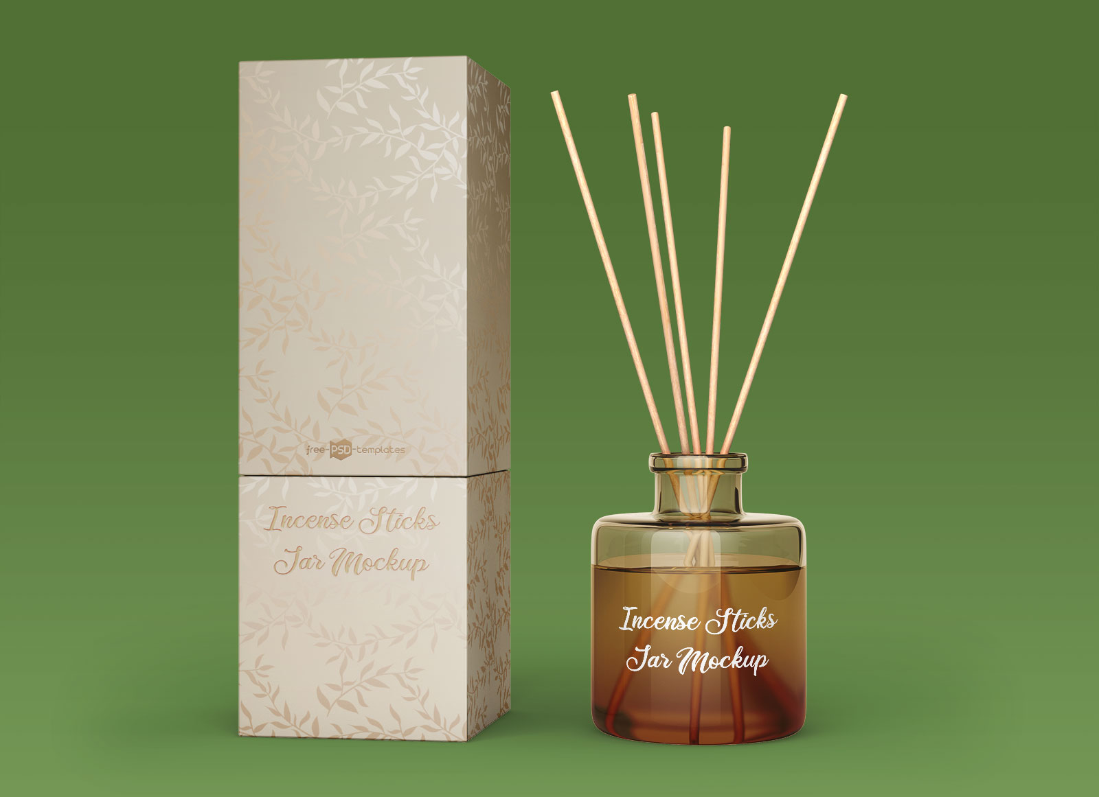 Download Free Free Perfumed Incense Sticks Oil Jar Mockup Psd Set Good Mockups PSD Mockup Template