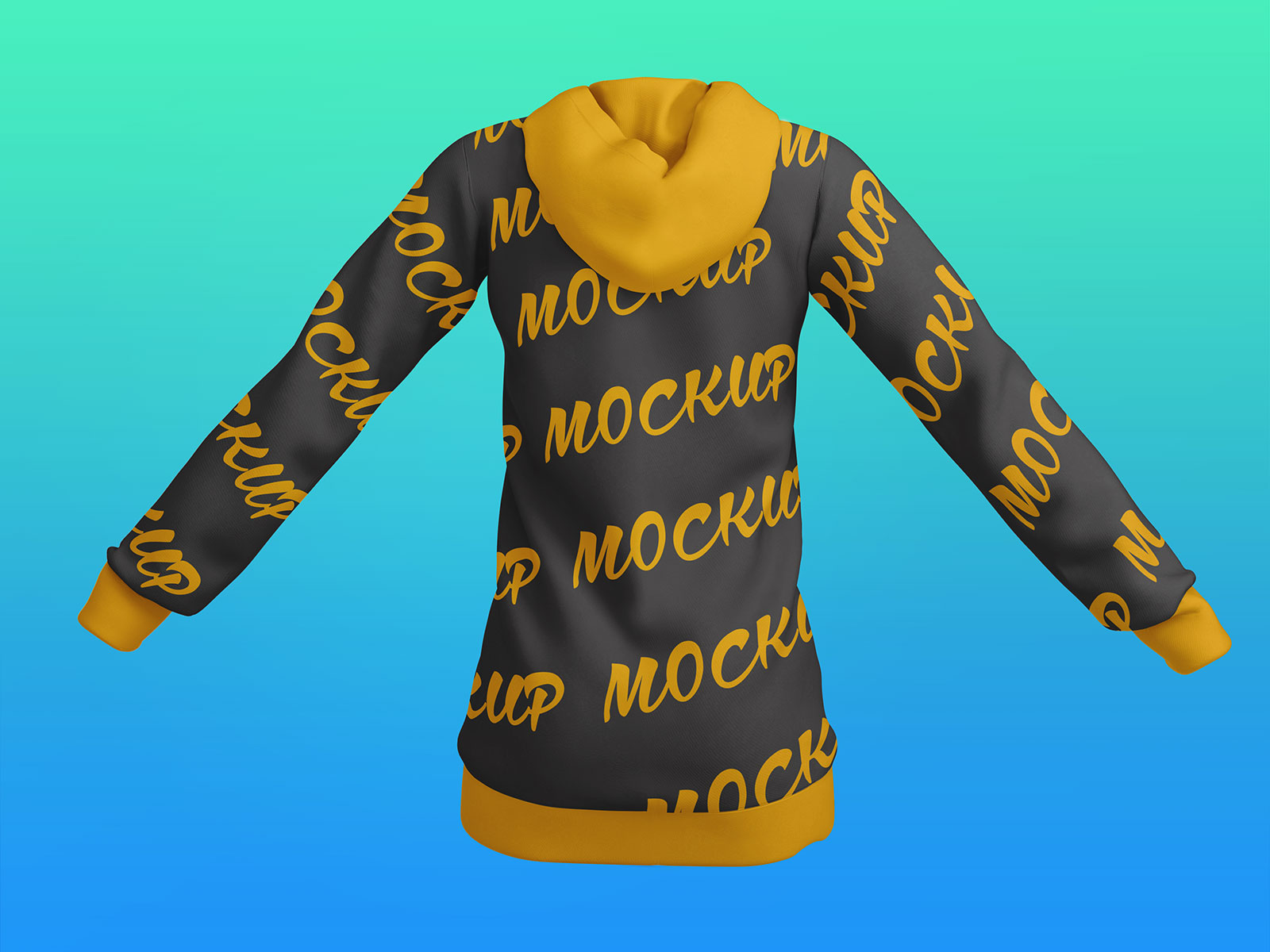 Free Long Sleeves Women's Pullover Hoodie Sweatshirt Mockup PSD Set
