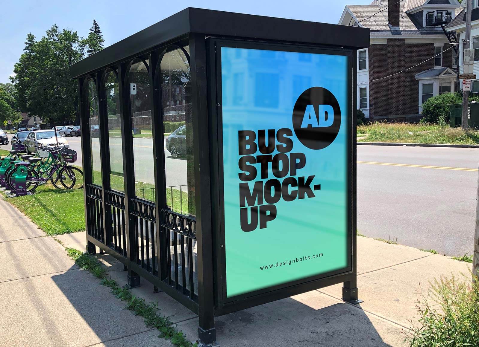 Download Free Free Bus Stop Advertising Poster Mockup Psd Good Mockups PSD Mockups.