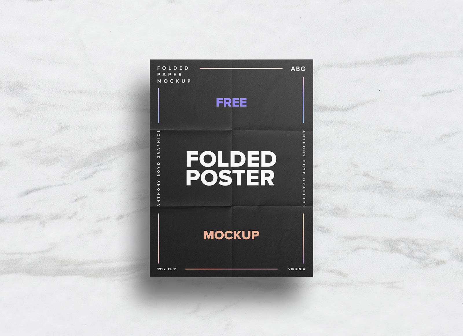 Free A5 Folded  Paper Poster Mockup  PSD Good Mockups